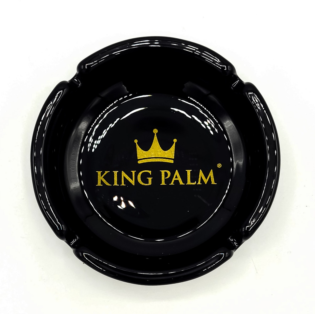 KING PALM ASHTRAY (BLACK GLASS)